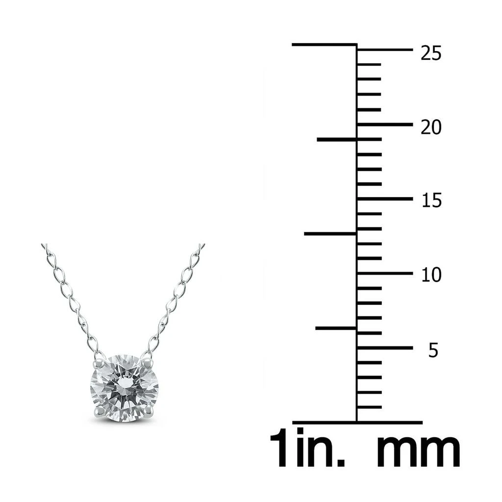 Monary 1/4 Carat Floating Round Diamond Solitaire Necklace in 14K White Gold 3