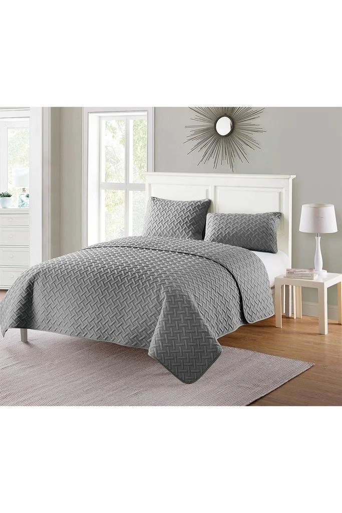 VCNY Home Nina Embossed Basketweave Quilt Set - Twin 5