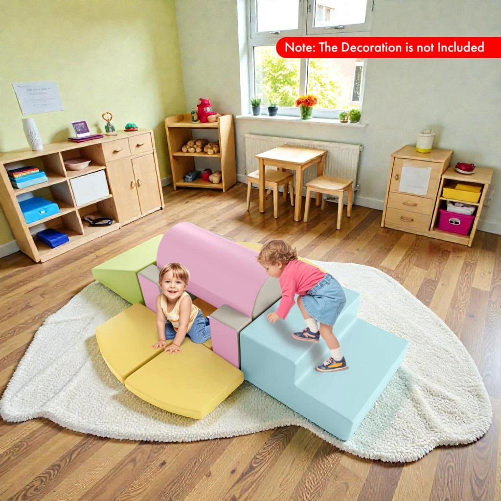 Hivvago 10-Piece Soft Foam PU Leather Building Blocks for Toddlers 2