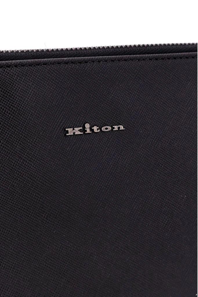 Kiton Kiton Logo Lettering Stitched Clutch Bag 4