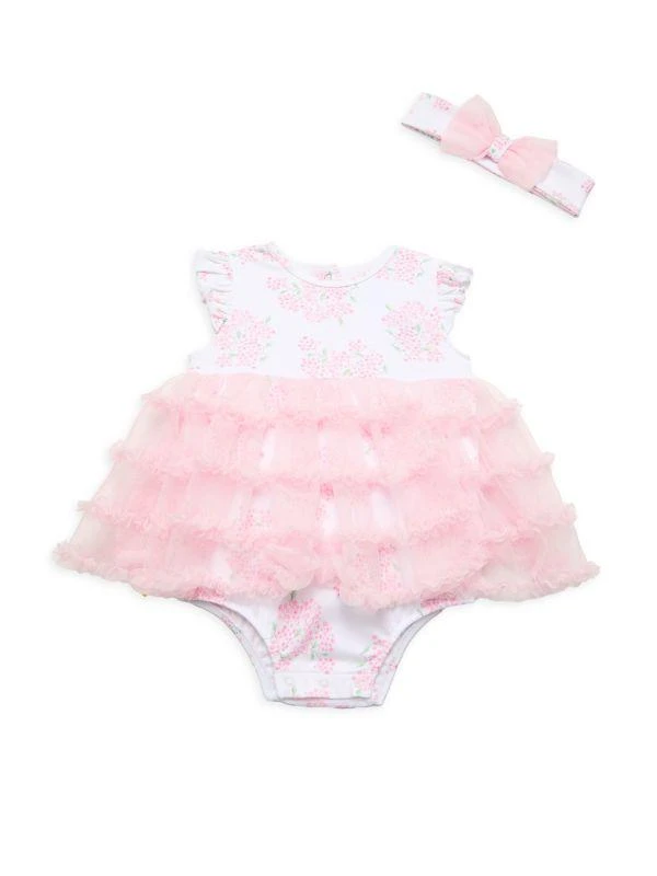 Shop Baby Girl's 2-Piece Hydrangea Bodysuit Headband Set on Sale