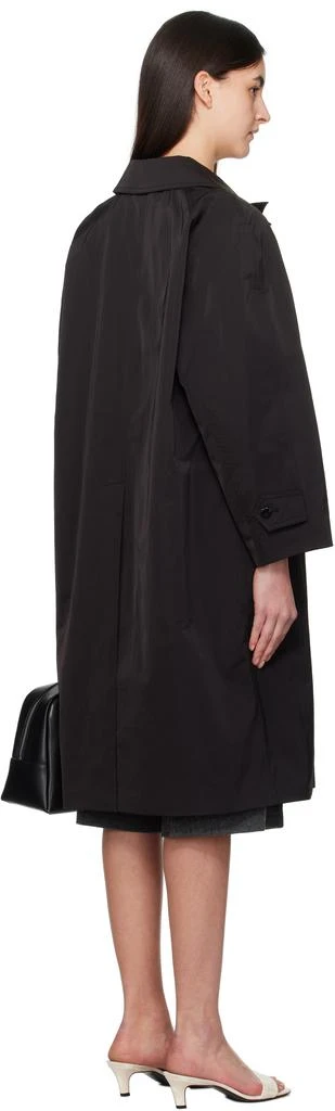Nothing Written Black Nylon Volume Balmacaan Trench Coat 3