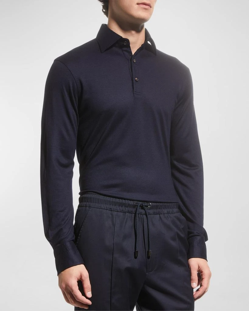 Isaia Men's Wool Evening Polo Shirt 4