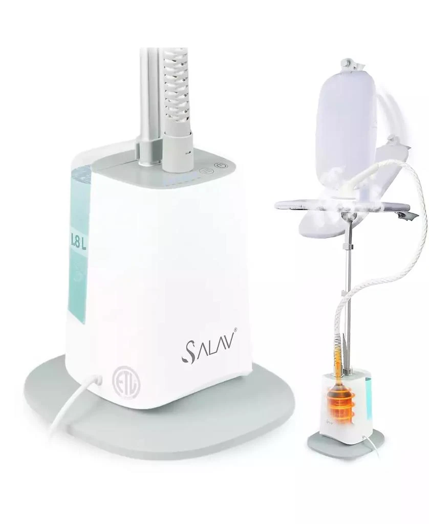SALAV Complete Garment Steamer with Smart Auto Off Pivoting Ironing Board and 6 Steam Settings