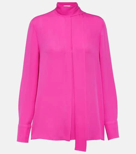 Valentino Tie-neck silk georgette blouse 1