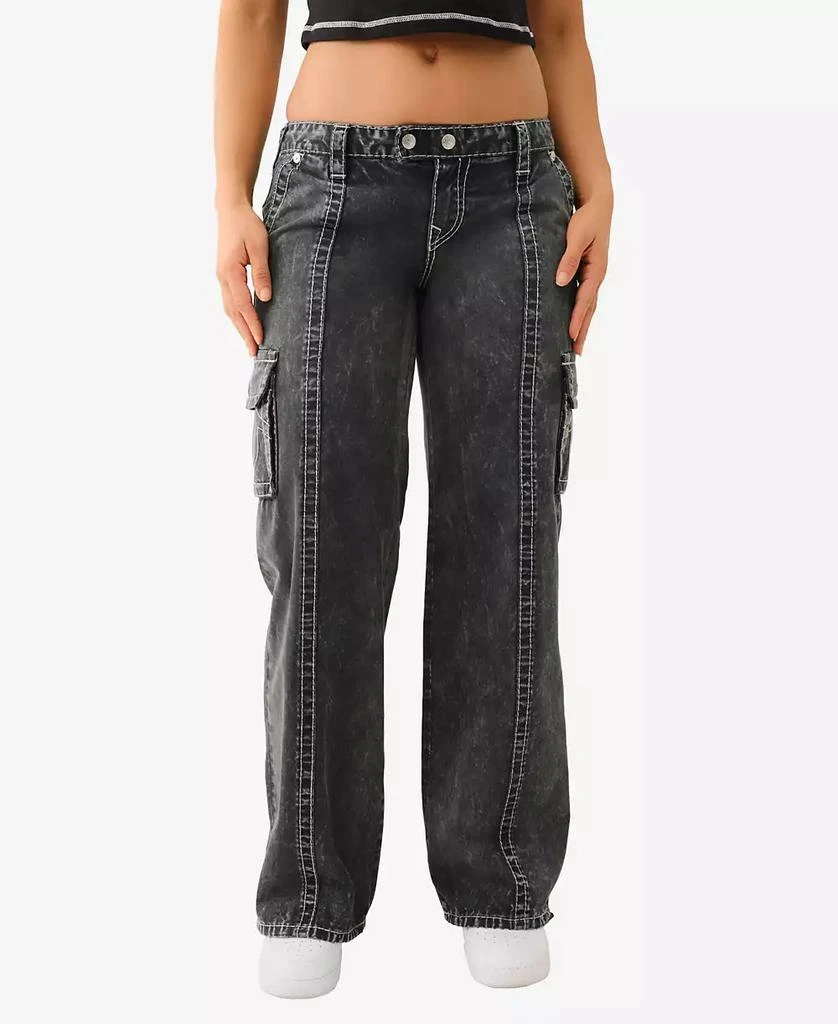 True Religion Women's Nathalie Relaxed Big T Cargo Jeans 1