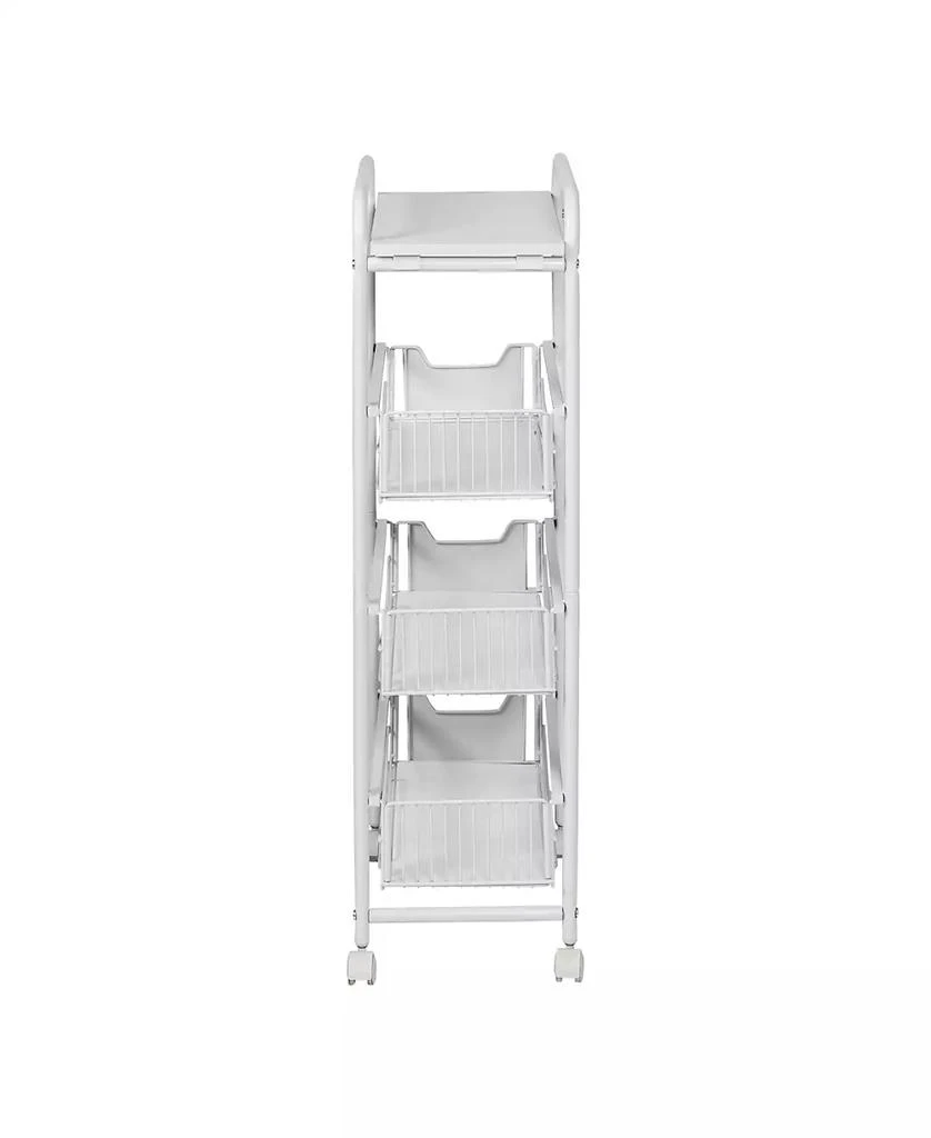 Honey Can Do 4 Tier Slim Rolling Cart with Drawers 4