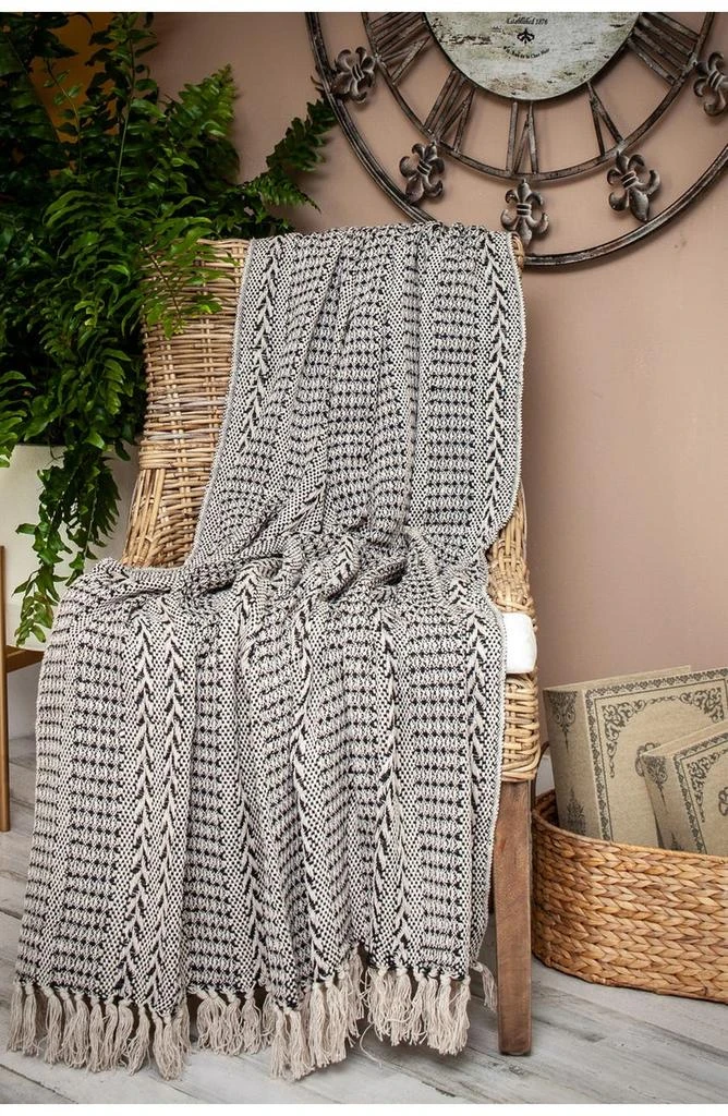 Parkland Lily Transitional Blue 52" x 67" Woven Handloom Throw 1