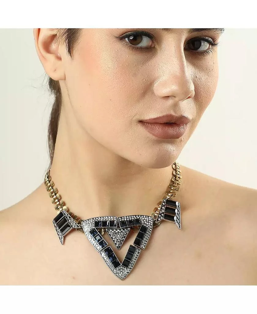SOHI Women
s Black Geometric Collar Necklace 3