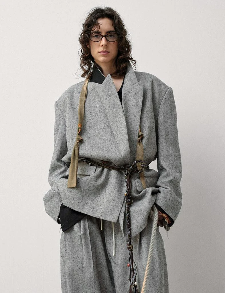 Pixie Market Grey Suit Oversized Blazer 7