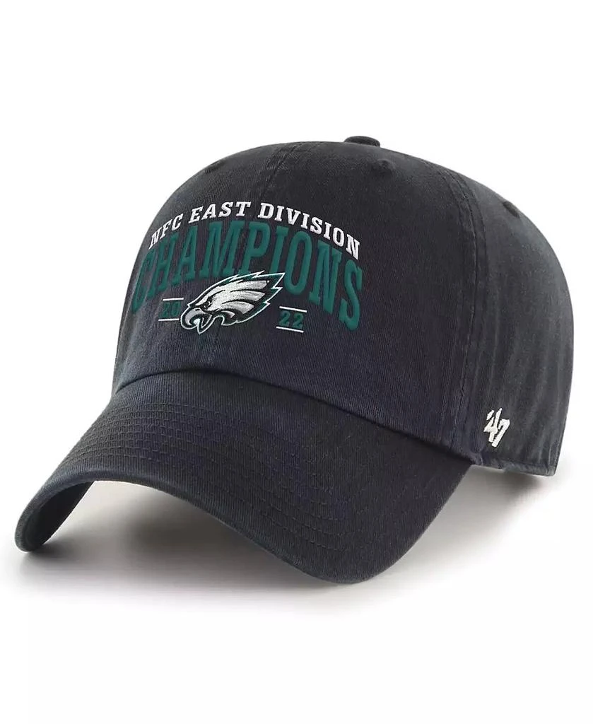47 Brand Men's Black Philadelphia Eagles 2022 NFC East Division Champions Clean Up Adjustable Hat 3