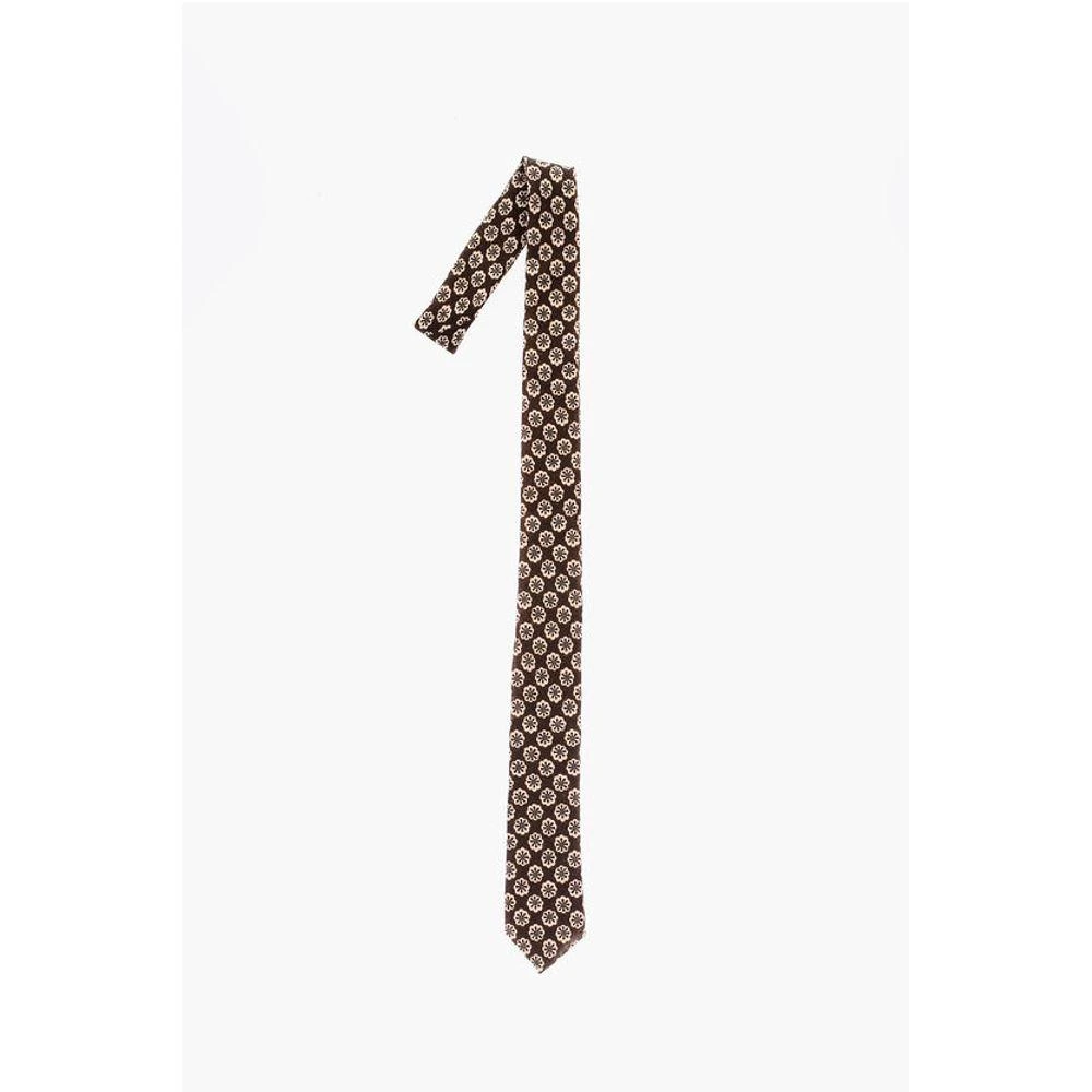 Corneliani CC COLLECTION Floral-Patterned Wool Kipper Men's Tie 1