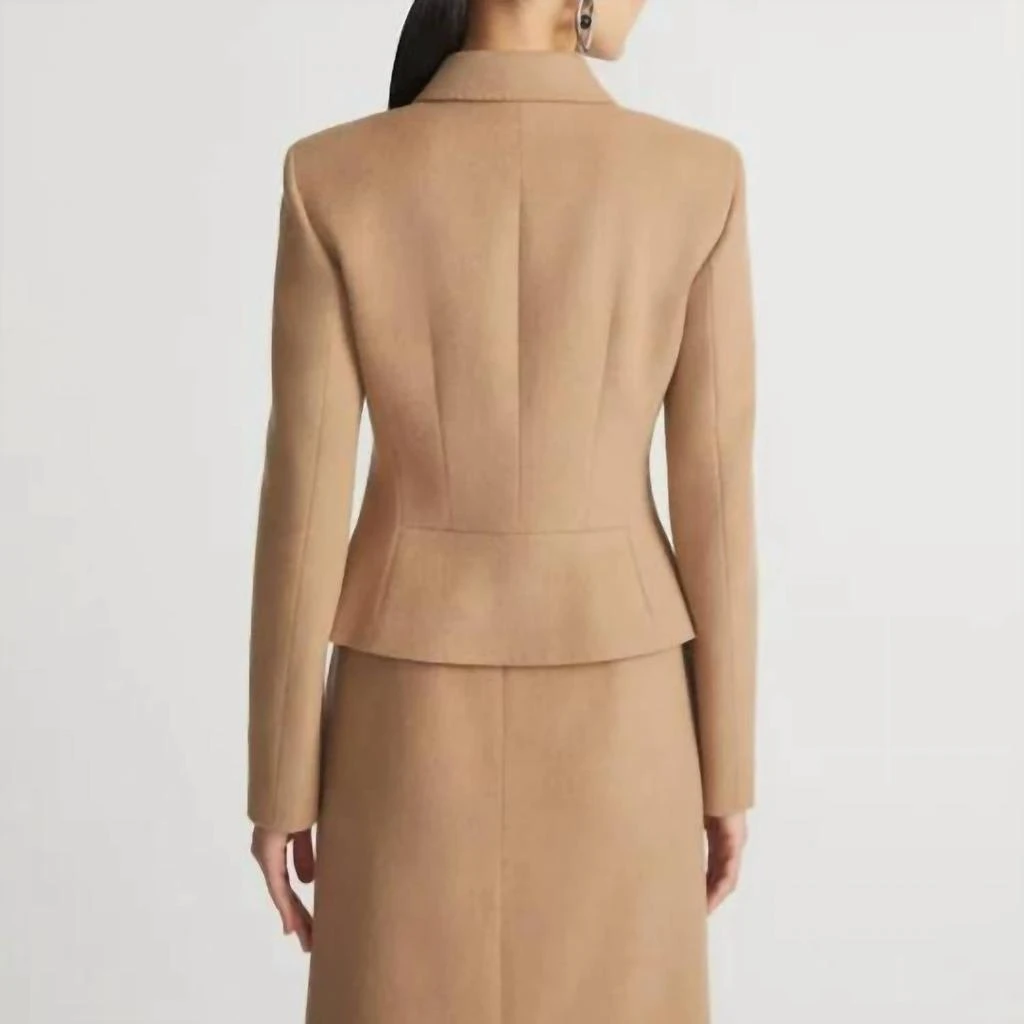 Lafayette 148 Hair Tailored Cropped Jacket In Camel 2