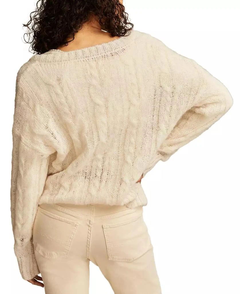 Lucky Brand Women's Cable-Knit Mohair V-Neck Sweater 2