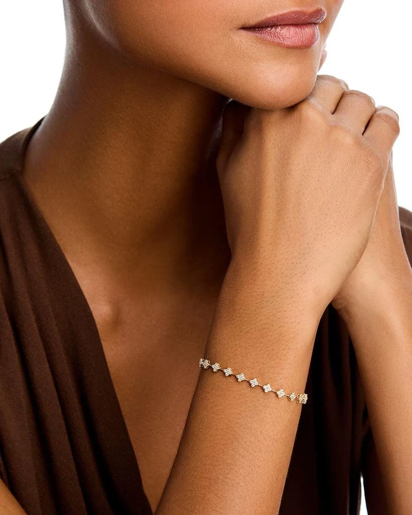Bloomingdale
s Fine Collection Diamond Clover Cluster Station Bracelet in 14K Yellow Gold, 0.50 tcw 2