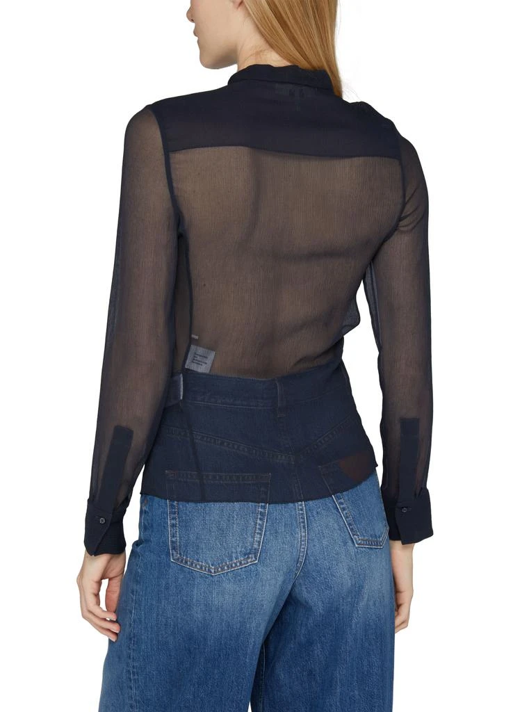 Chloé Fitted collarless silk crepe blouse 5