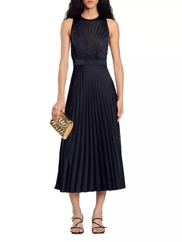 Sandro Pleated Midi Dress 6