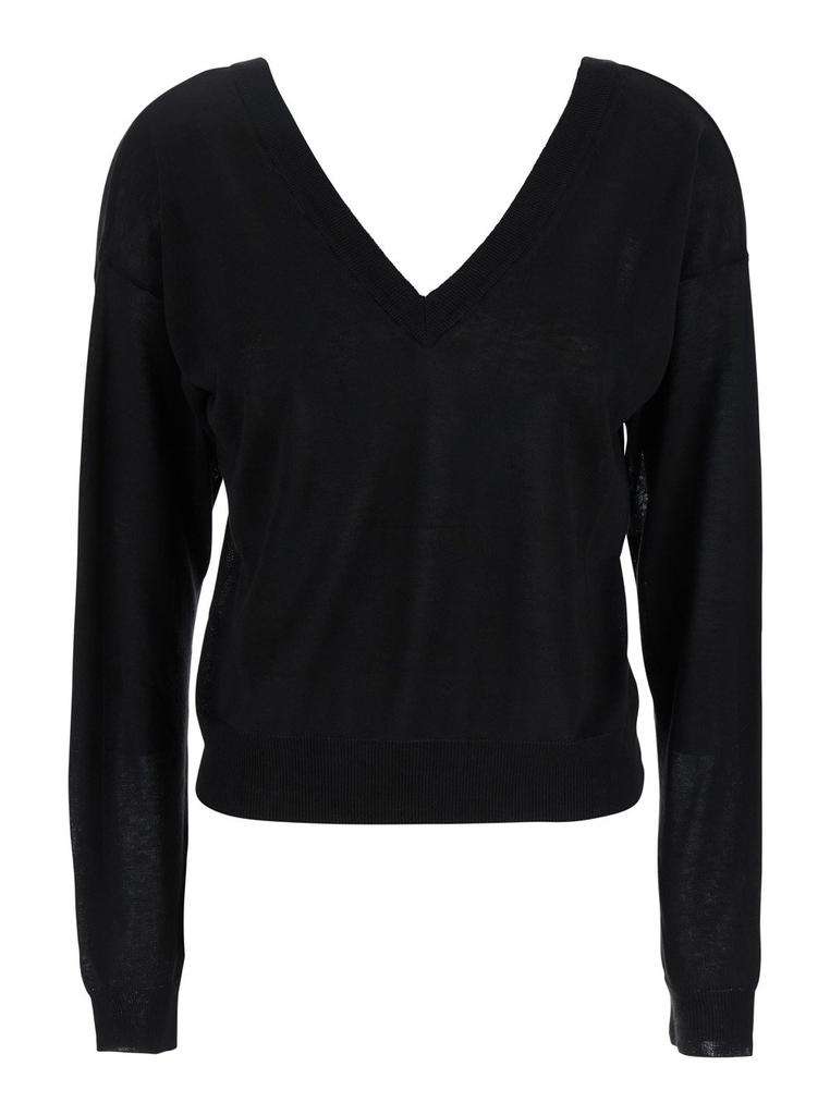 MAURO GRIFONI Mauro Grifoni V Neck Cropped Sweater