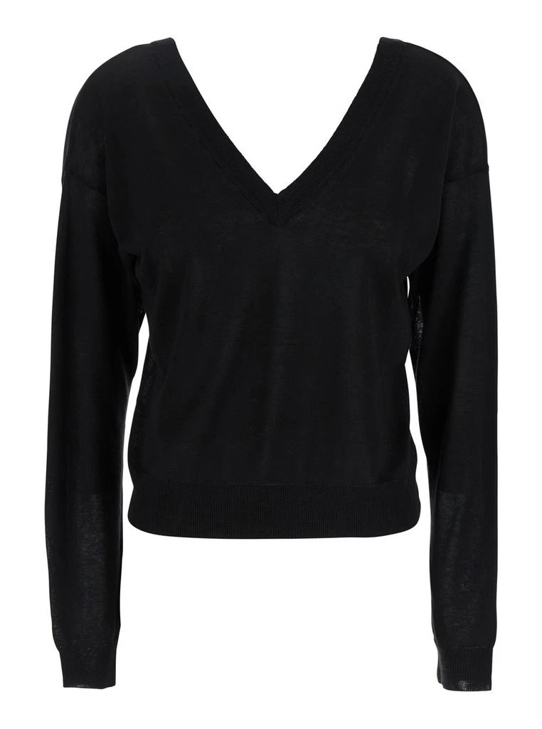 MAURO GRIFONI Mauro Grifoni V Neck Cropped Sweater 1