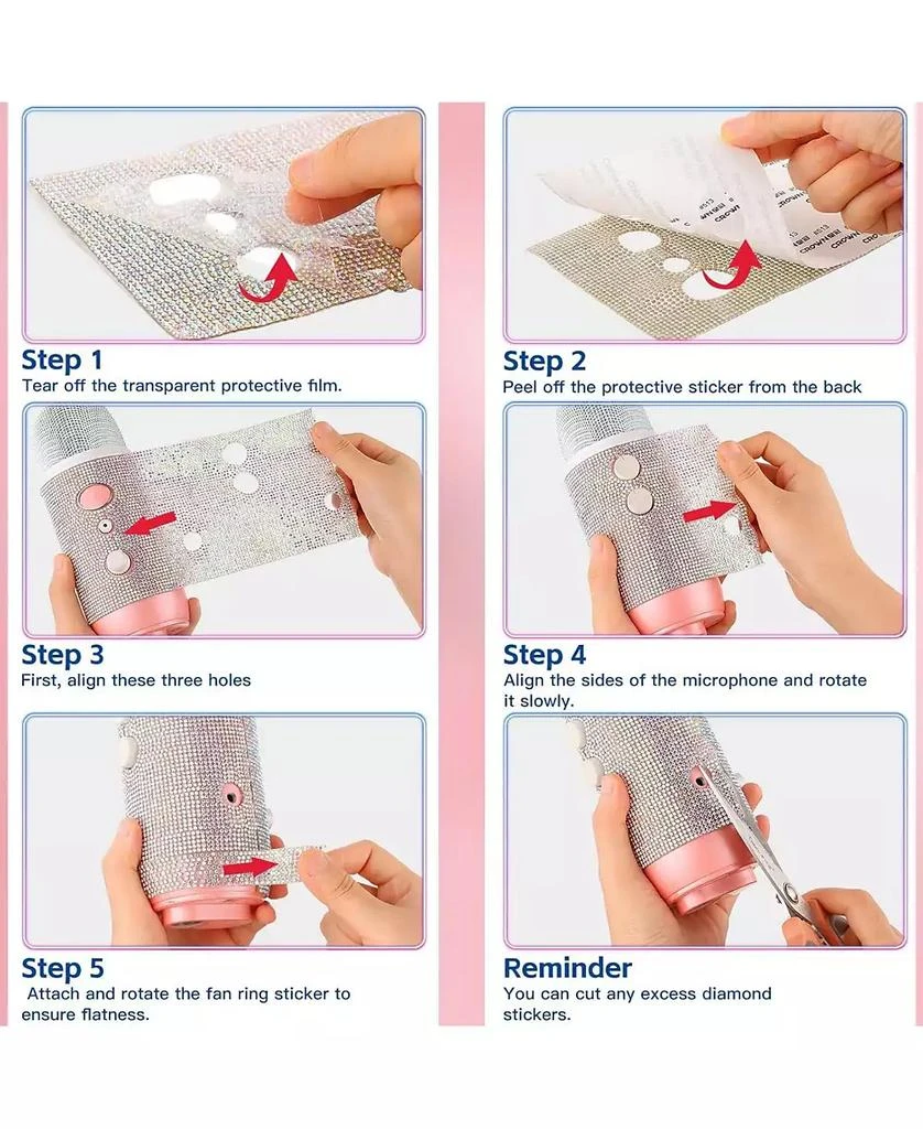 ZealSound Blue Yeti Bling Sticker, Rhinestone Crystal Diamond DIY Decoration Shiny Skin Cover for Yeti 
Yeti Pro Microphones (Silver 5