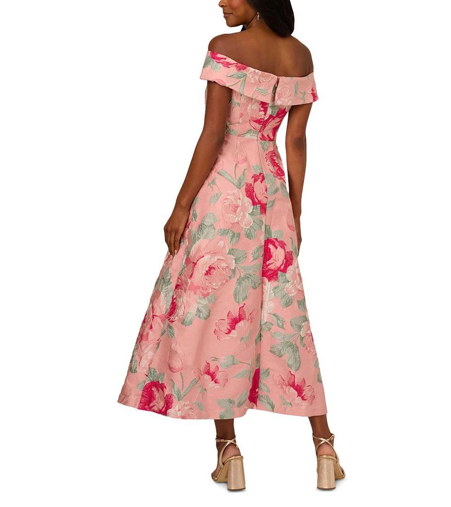 Adrianna Papell Off The Shoulder Jacquard Dress 4