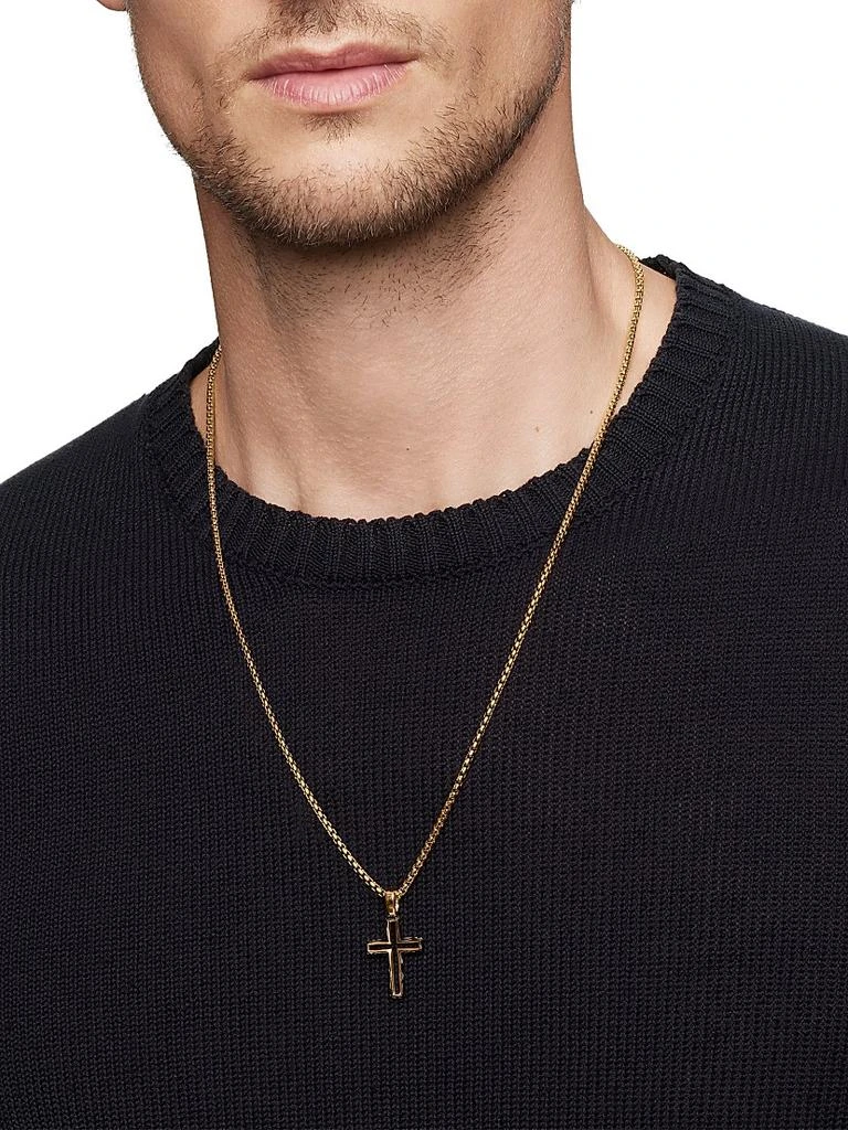David Yurman Forged Carbon Cross Pendant in 18K Yellow Gold, 24mm 7