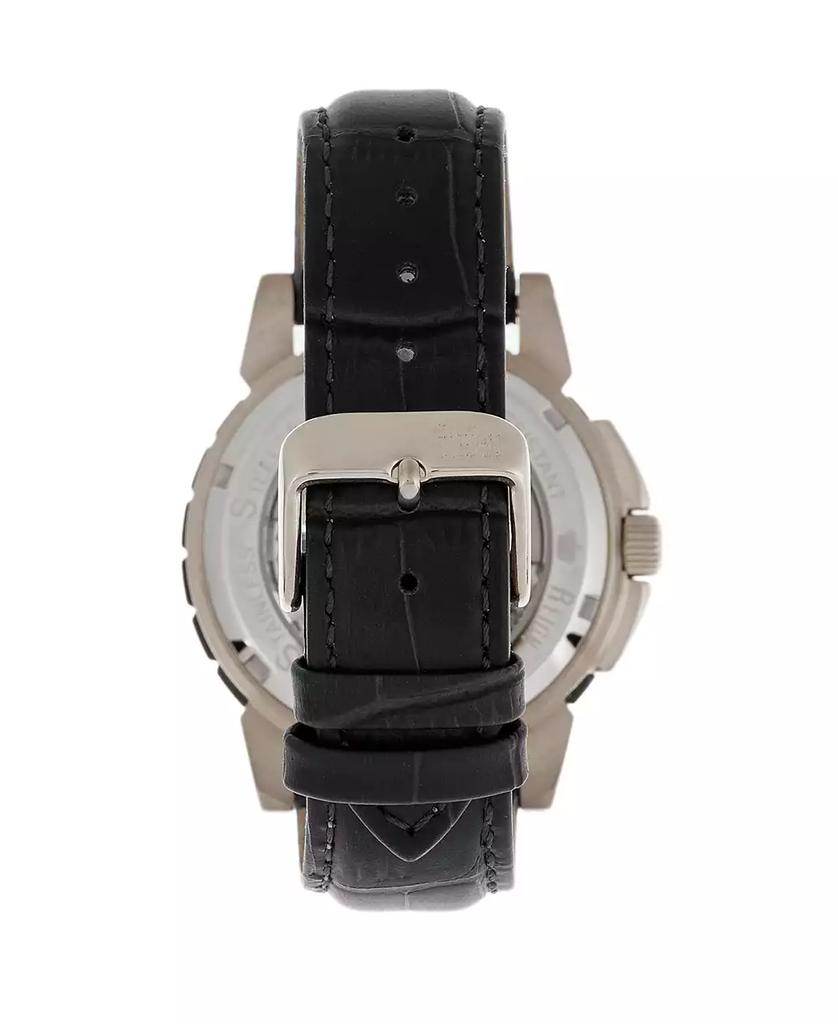 Reign Philippe Automatic White Dial, Genuine Black Leather Watch 41mm