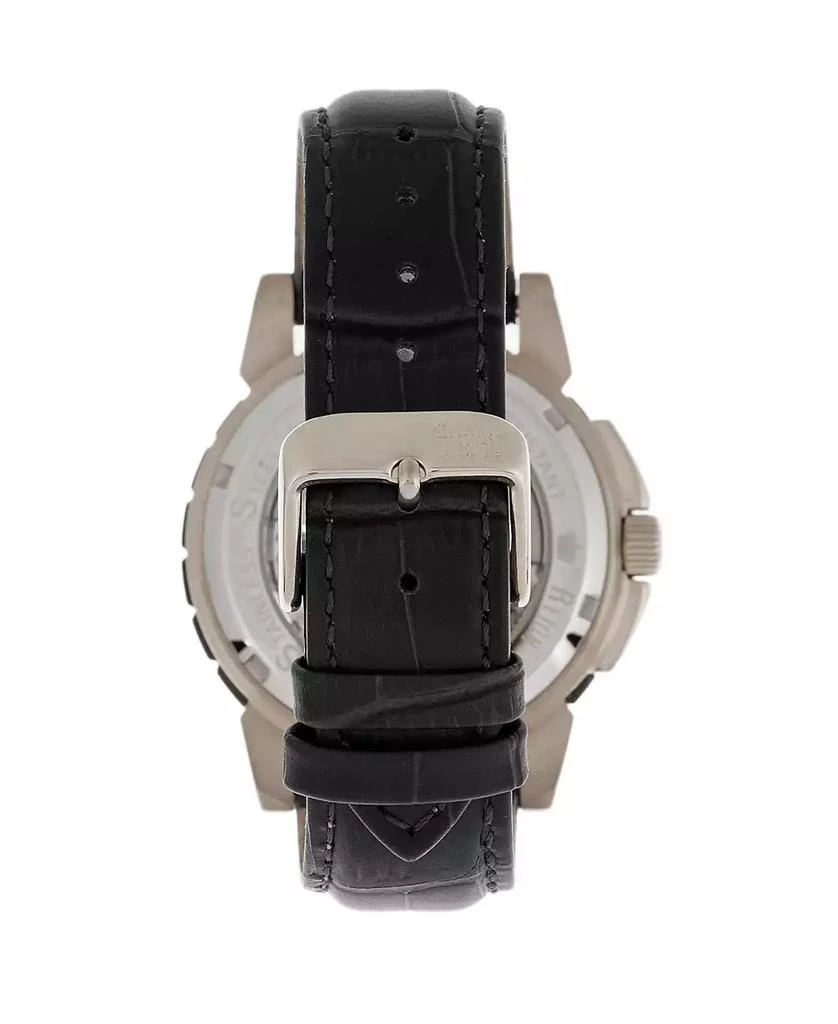 Reign Philippe Automatic White Dial, Genuine Black Leather Watch 41mm 2