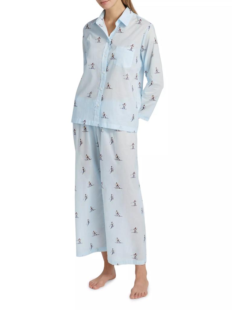 Pour Les Femmes Cross Country Skiers Long-Sleeve Pajamas