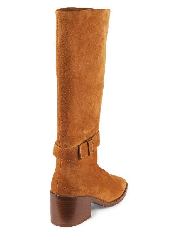 Clergerie Tall 56MM Suede Stacked Heel Boots 3