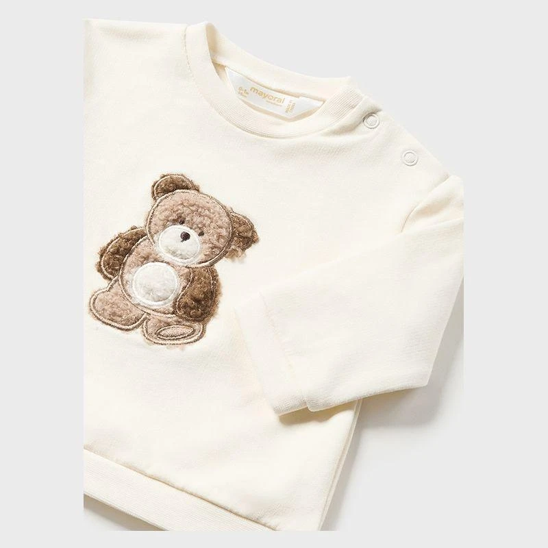 MAYORAL Beige Bear Graphic Overalls Outfit 4