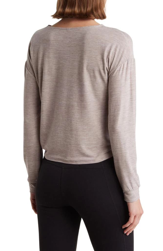 KYODAN Long Sleeve Side Tie Moss Jersey Top 2