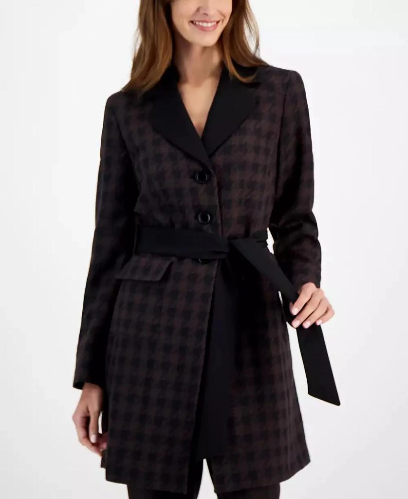 Le Suit Women's Houndstooth Belted Pantsuit, Regular & Petite 3