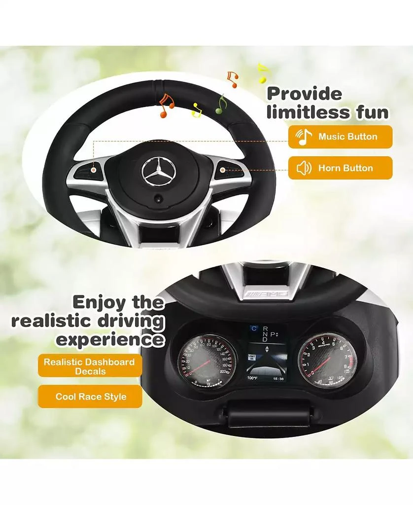 Mecale 3-in-1 Ride on Push Car Mercedes-Benz Licensed Sliding Car with Canopy 9