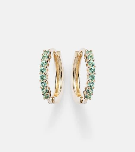 Mateo 14kt gold earrings with emeralds 1