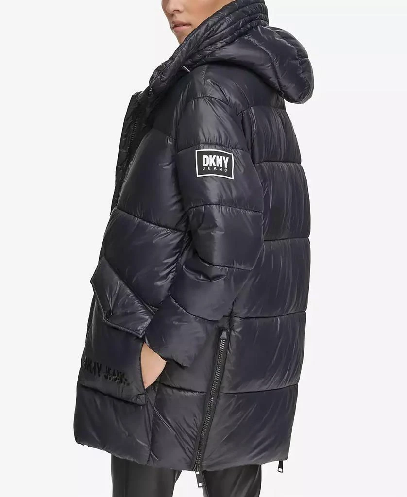 DKNY Women's Wet Shine Hooded Puffer Jacket 2