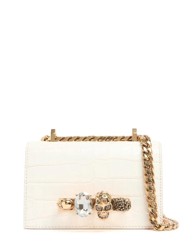 Alexander McQueen Mini Jeweled Croc Embossed Shoulder Bag 1