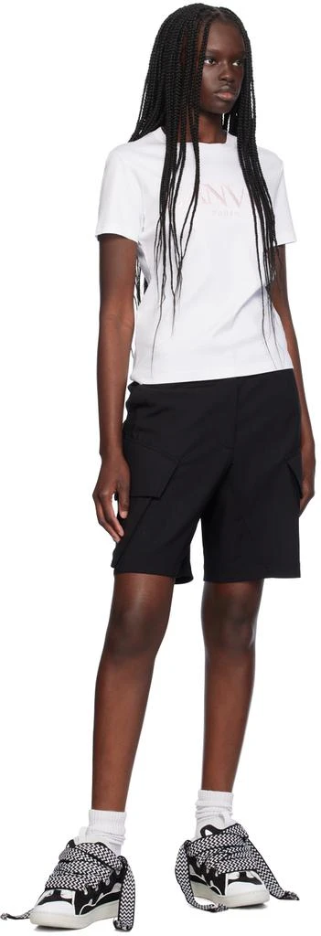 Lanvin Black & White Leather Curb Sneakers 5