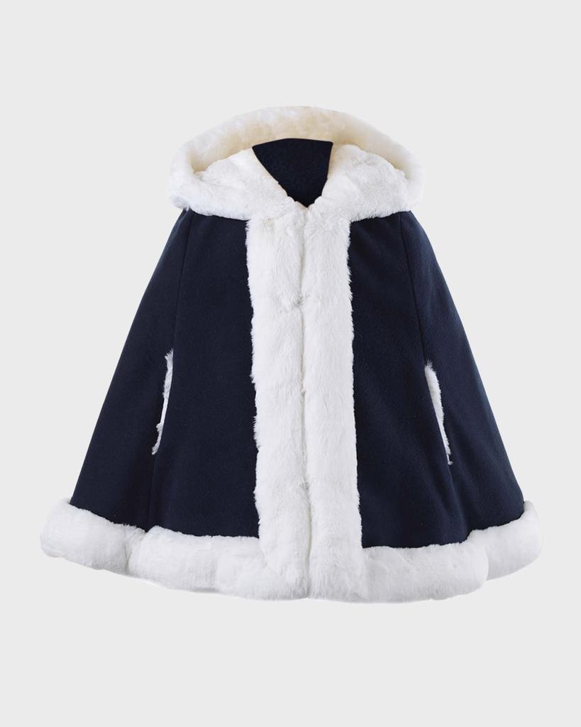 Rachel Riley Girl's Cape W/ Faux Fur Trim, Size 2-10