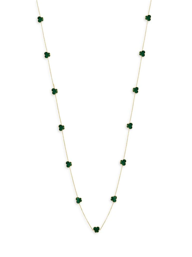 Effy 14K Yellow Gold 
Malachite Station Necklace