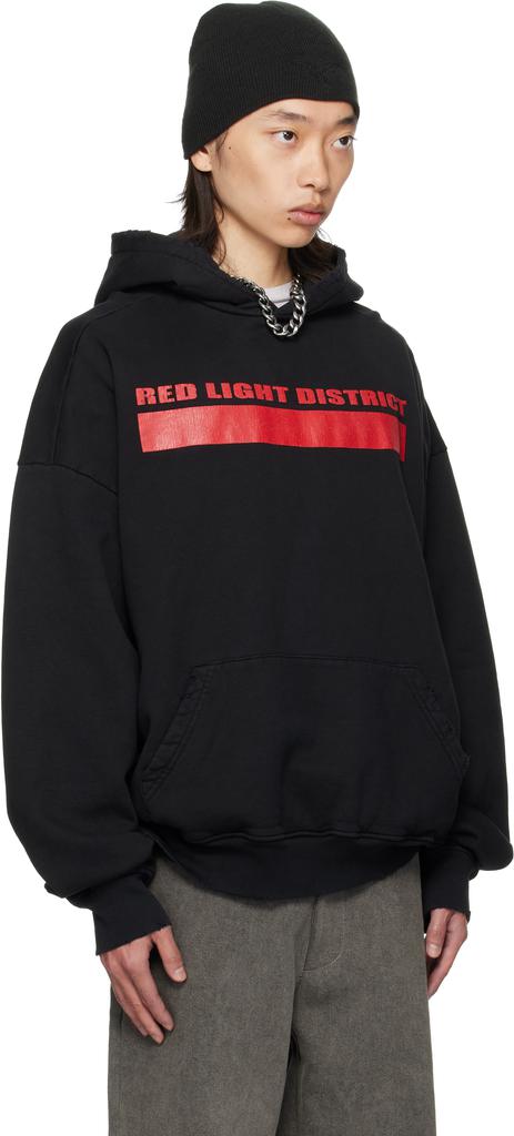 ALEXANDER DIGENOVA Black 'Red Light District' Hoodie - Hoodies