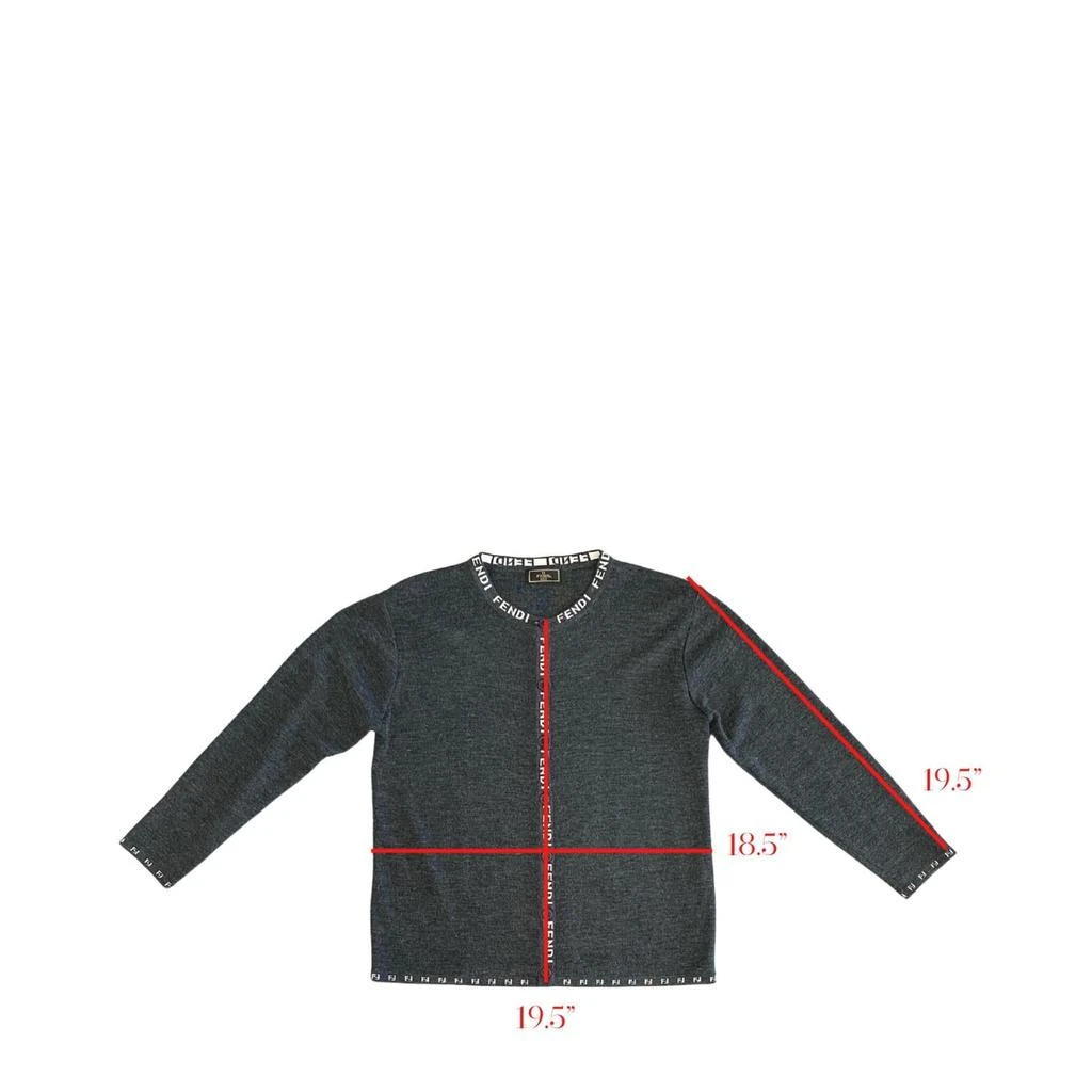 Fendi Logo Cardigan In Grey 3