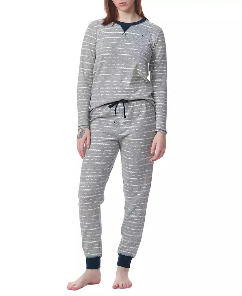 Tommy Hilfiger Women's 2-Pc. Packaged Printed Thermal Pajamas Set 1