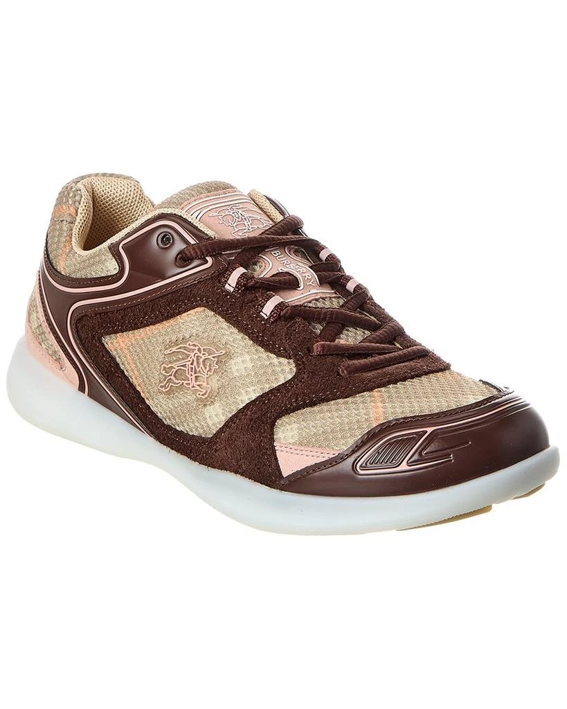 Burberry Check Mesh 
Suede Sneaker 1