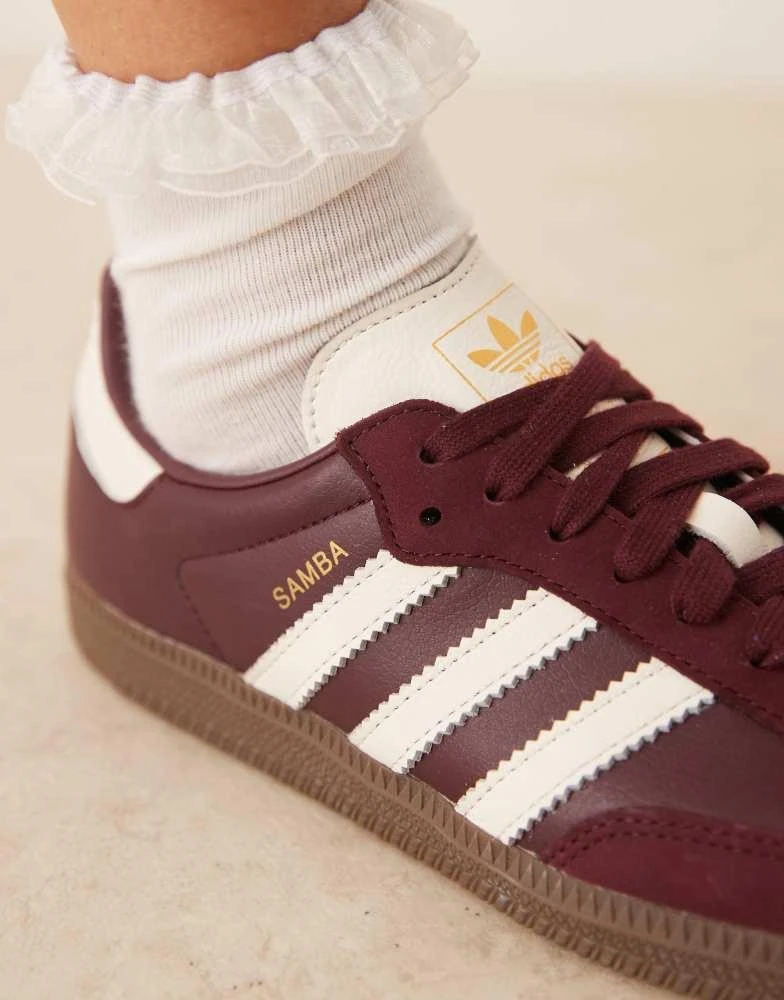 Adidas adidas Originals Samba OG trainers in maroon and cream 4