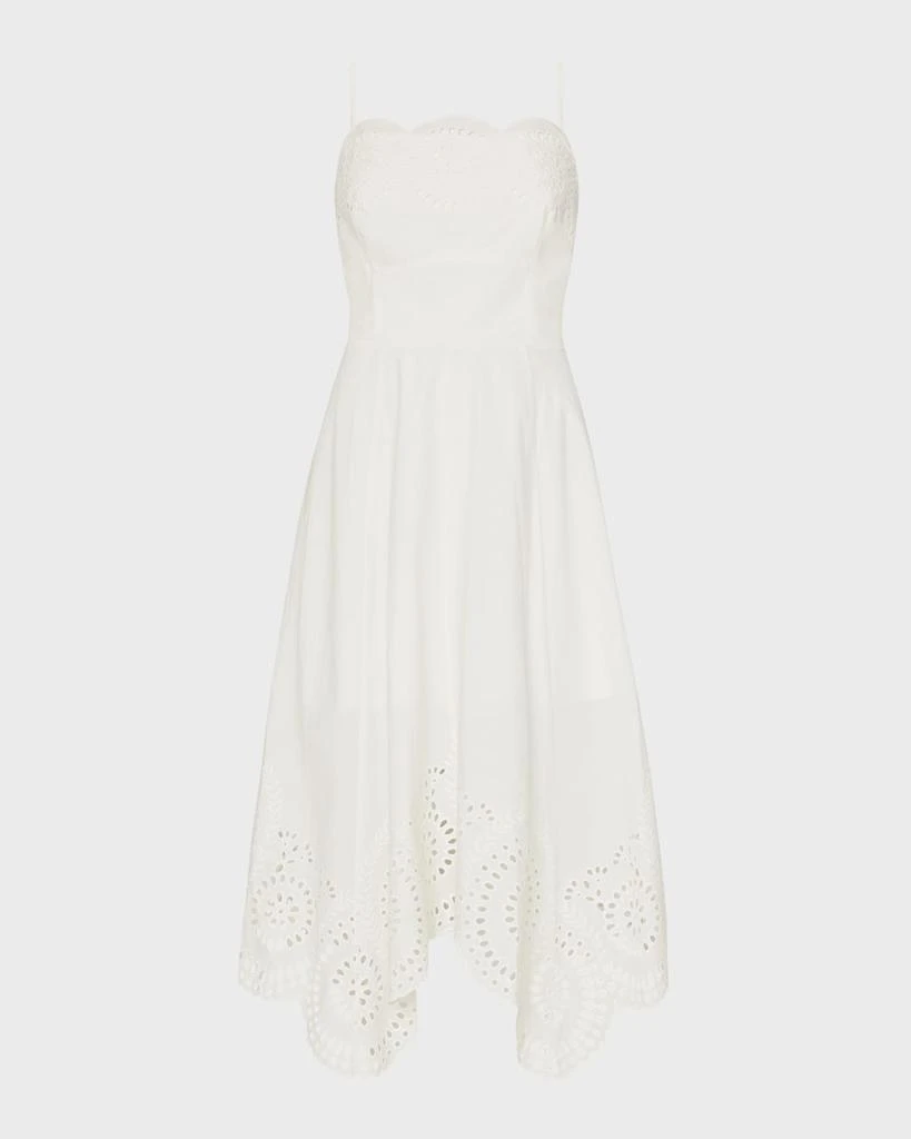 Milly Camilla Embroidered Handkerchief Midi Dress 1