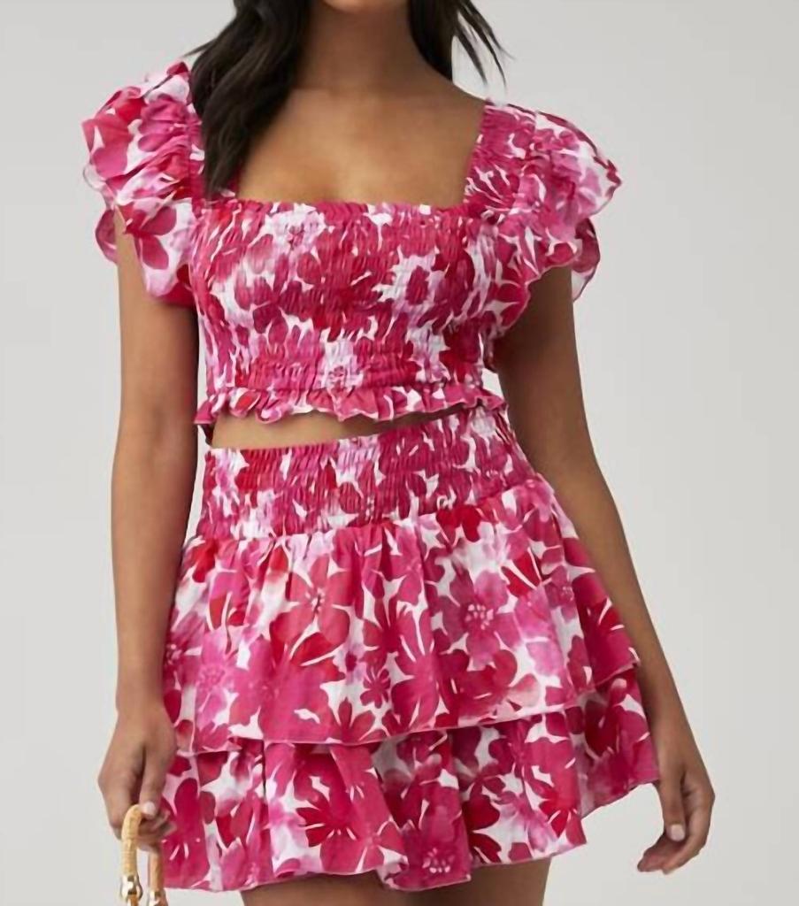 Tiare Hawaii Olivia Top In Fiji Flowers Pink
