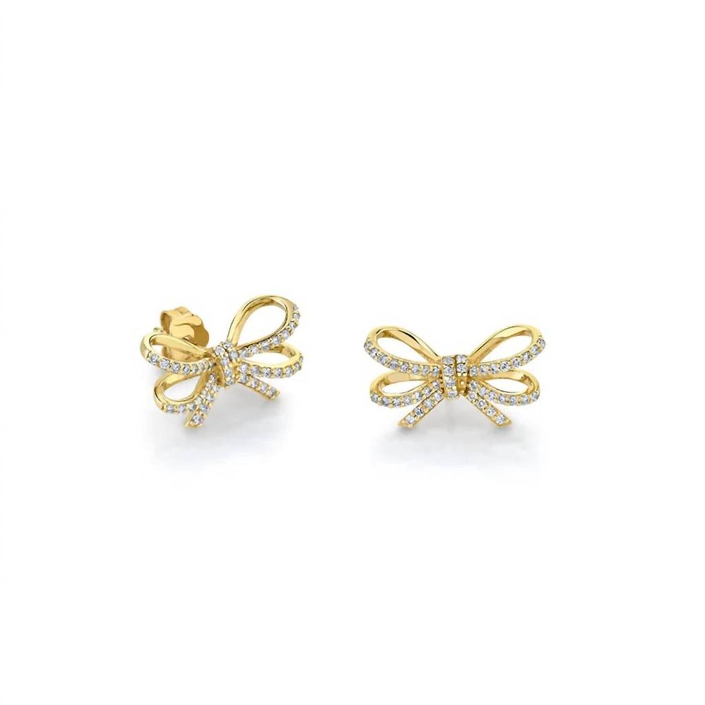Sydney Evan Sydney Evan - Pave Double Bow Studs Earring