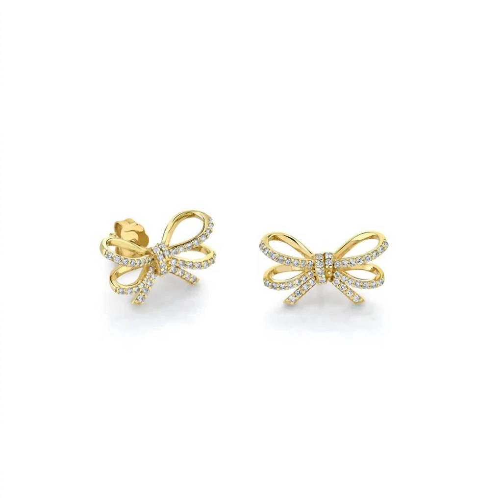 Sydney Evan Sydney Evan - Pave Double Bow Studs Earring 1