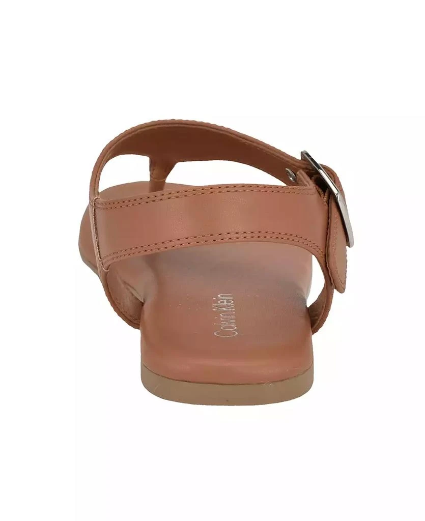 Calvin Klein Women's Moraca Buckle T-Strap Flat Sandals 3